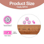 50PCS Handmade Polymer Clay Round Beads Pitaya Slice Dragon Fruit Loose Beads Fruit Theme Spacer Beads for DIY Bracelet Necklace Earring Charm Jewelry Making Hole 1.8mm - color: Pitaya Slice