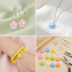 Keychain Charms Bulk 30pcs mixed Cute 3D Charms for Keychain Making for Bracelet Earring Jewelry Making DIY Crafts Includes Animal Food Fruit Flower Designs - color: Flower Mix