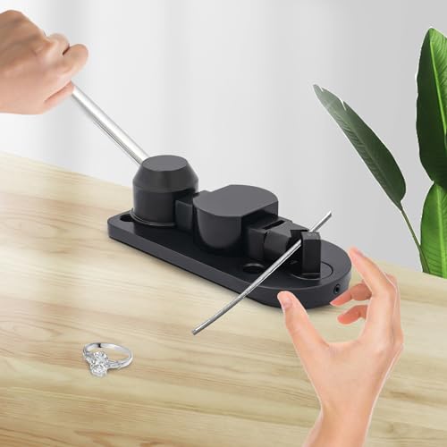 FLYHERO Portable Ring Bender Tool, Jewelry Ring Bending Machine Multi-Functional Rings Bending Maker Kit Jewelry Making Repair Tools for DIY Rings Metals (Black) - color: Black