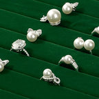 7 Slots Velvet Jewelry Tray Ring Earring Display Tray Jewelry Drawer Organizer Ring Earring Holder Storage (Green) - size: 7 Slot
