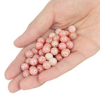 70PCS Natural 8MM Healing Gemstone, Peruvian Pink Opal Energy Stone Round Loose Beads, Semi-Precious Crystal Beads with Free Elastic String for Jewelry Making DIY - color: Peruvian Pink Opal
