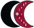 Velvet Multiple Ring Box Organizer Display Tray Crescent Moon Shape Jewelry Box Earring Holder Case for Wedding Birthday Christmas Day (Black and Red)