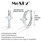Me&Hz Gold Huggie Earrings Small Huggie Hoop Earrings for Women 14K Gold Plated Hypoallergenic Cubic Zirconia Huggies Mini Silver Hoop Earring for Women - color: Diamond,Silver