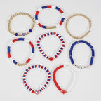 Twinfree Bohemia Beaded Bracelet for Women, Polymer Clay Stretch Bracelets - color: color 45
