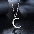 Valloey Rover Gold Necklace for Women 14K Gold Plated Circle Cubic Zirconia Pendant Necklace Dainty Twist Rope Chain Necklace Simple Jewelry Gift for Women - style: Sliver-CMoon