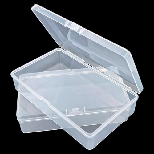 19 Pack Rectangular Clear Plastic Storage Containers Box with Hinged Lid for Beads and Other Small Craft Items (5.7 x 3.35 x 1.38 inch) - size: 5.7 x 3.35 x 1.38 inch