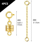 14K Gold Magnetic Necklace Clasps and Closures 925 Sterling Silver Magnetic Jewelry Clasps for Necklace Bracelet Extender - color: D-14K Gold