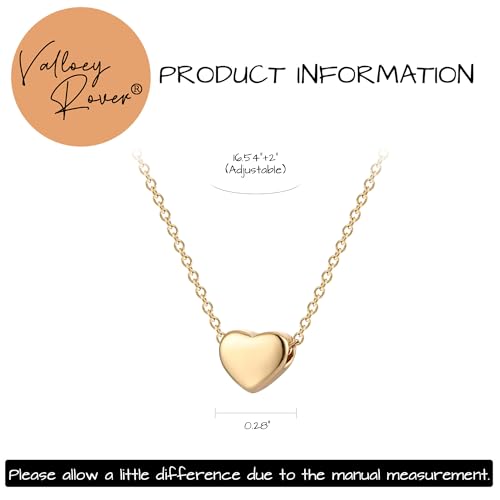 Valloey Rover Gold Necklace for Women 14K Gold Plated Circle Cubic Zirconia Pendant Necklace Dainty Twist Rope Chain Necklace Simple Jewelry Gift for Women - style: Gold-Heart