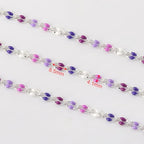 YOUBEIYEE 6.6 Feet Colorful Enamel Chain for Jewelry Making Silver Plated Brass Chains Bulk Women Necklace Bracelet DIY Jewelry Making Chain - color: Purple Mixed