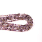 Faceted Natural Amethyst2 2-3mm Cube Square Loose Beads Gemstone Small Loose Beads Healing Crystal Energy Stone for DIY Jewelry Making 15" - color: Amethyst2