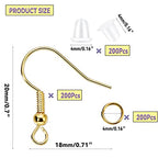 600Pcs Hypoallergenic Earring Hooks, Gold Earring Making Kit, with Earring Backs and Jump Rings for Jewelry Making (Gold) - color: Gold