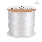 BEADNOVA 1mm Elastic Stretch Jewelry Bracelet Crystal String Cord 60m Roll (2 Roll String with Sewing Fishing Scissors Snips Beading Thread Cutter Embroidery Nippers)