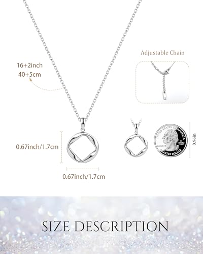 Silver Infinity Circle Pendant Necklace Minimalist Eternal Mobius Silver Necklace Dainty Geometric Trendy Jewelry Gift for Women