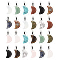 Lezam 24 Pieces Healing Crystal Heart Moon Cross Shaped Pendants Necklace Charms for DIY Jewelry Making Natural Quartz Stones Chakra Love Beads Bulk - color: 24Pcs-D