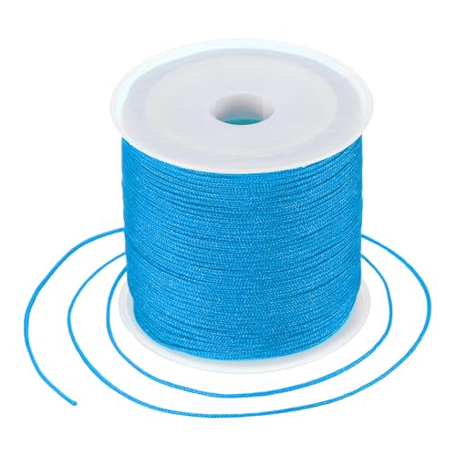 MECCANIXITY 0.8mm Nylon String for Bracelets, 44 Yards Satin Nylon Beading Thread Chinese Knotting Cord for Jewelry Making DIY Craft Beading Friendship Necklace Bracelet(Lake Blue) - color: Lake Blue, size: 0.8mm
