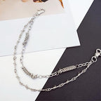 Layered Punk Pants Chain for Men Women, Gothic Hip Hop Jean Chain Wallet Chain Biker Trouser Chain, Goth Emo Fashion Keychain Accessories - color: 2L-Silver Twisted