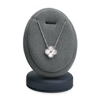 PU Leather Necklace Display Stand Microfiber Small Necklace Holder Jewelry Gift Display Stand For Birthday, Valentine's Day (Dark Gray) - color: Deep Grey