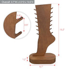 MOOCA 2 Pcs Set Two-Way Tabletop or Wall-Mountable Jewelry Display Natural Wood Foot-Shaped Bracelet Display, Anklets Display Storage, Wood Sturdy Base, Brown Color - color: Brown
