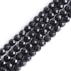 GEM-Inside 4mm Natural Black Tourmaline Gemstone Loose Beads Faceted AAA Grade Crystal Energy Stone Power Beads for Jewelry Making 15" - color: Black Tourmaline, size: 4mm