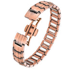 Jecanori Pure Copper Bracelet for Men, 5X Strength Magnetic Bracelets for Men with 5,000 Gauss Ellipses Magnets & Premium Butterfly Clasp - style: Smooth