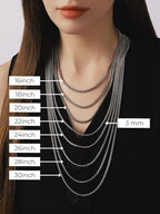 HAQUIL Stainless Steel Square Box Link Box Chain Necklace, Jewelry Gift for Men and Women 16/18/20/22/24/26/28/30" 1,2/1,5/2/3/4/5mm - size: 26inch, style: 2mm