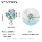Charm for Bracelets and Necklaces, Heart Animals 925 Sterling Silver Bead Celestial Sun Moon Star Charms Jewelry Gift for Women Girls - color: Four Leaf Clover Charms