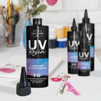 Counter Culture DIY Clear UV Resin, 16 oz Bundle 24 W UV Lamp Included, Quick Art Supplies for Coating & Casting, Great for Jewelry, Keychains - Epoxy Glue Cures Hard, No Sticky Residue - size: 16 oz Bundle