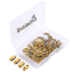 Beadia Dark Gold Hematite Stone Tila Beads 5x2mm Rectangle 2-Hole Spacer Beads for DIY Bracelet Earring Making 15.7"/Strand - color: Dark Gold Hematite, size: 5x2mm