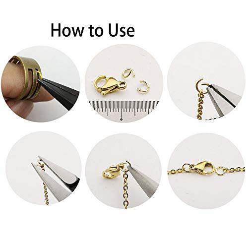 150 pcs Gold Plated Stainless Steel Split Rings Jump Rings Connector Rings for Jewelry Making Necklaces Bracelet Earrings Keychain DIY Craft (13300-Gold, 7mm) - size: 7mm
