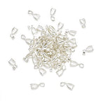 Fashewelry 200pcs Brass Pendant Pinch Bails Silver 8x5mm Inner Diameter Dangle Charm Clasp Clip for Top Drilled Bead Necklace Earring Jewelry Making Pin:0.9MM - color: Silver