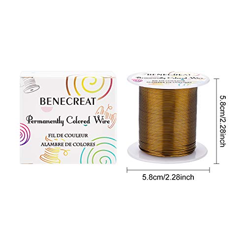 BENECREAT 20 Gauge 32 Yards Jewelry Beading Wire Tarnish Resistant Copper Wire for Beading Wrapping and Other Jewelry Craft Making, Antique Bronze - color: Antique Bronze, size: 20 Gauge
