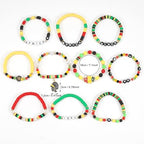 Twinfree Bohemia Beaded Bracelet for Women, Polymer Clay Stretch Bracelets - color: color 46