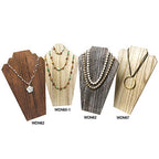Ikee Design 2 Pcs Lightweight Wooden Necklace Display Bust Easel Jewelry Display for Shows, Necklace Stand, Brown Color, 8.3 W x 4.3 D x 13 H in - color: Brown