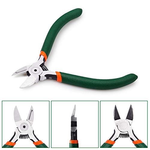 SPEEDWOX Wire Flush Cutters 6 Inch Precision Side Cutter Wire Cutter Pliers with Spring Functional Precision Tools for Cutting Electronics Wires Handmade and Any Clean Cut Needs - size: 6"