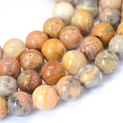 KISSITTY 235pcs 8mm Natural Crazy Agate Bead Strands, Natural Gemstone Crystal Beads Round Smooth Chakra Beads Energy Healing Crystals Gemstones for DIY Jewelry Bracelets Necklaces Making - color: Natural Crazy Agate