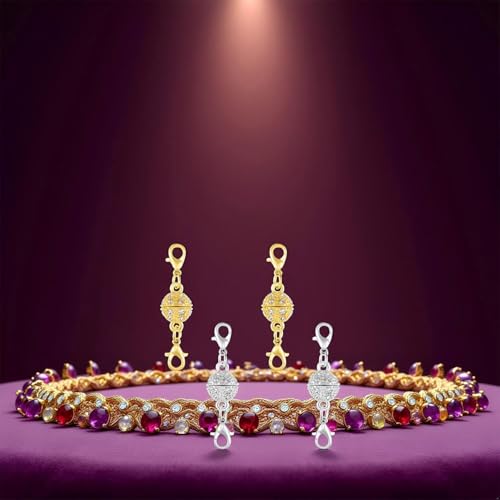 Magnetic Crystal Ball Jewelry Clasps Set, Gold and Silver Plated, Easy-to-Use Connectors with Lobster Closures for Necklaces (12pcs Golden Silvery) - color: 12pcs golden silvery