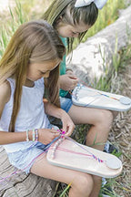 Choose Friendship Bracelet Making Kit – 20 Pre-Cut Threads, Portable Loom with Storage, Makes 8 Bracelets, Craft Gift for Kids Ages 8+, Blush Pink “Macaroon” - color: Macaroon