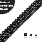 Vinswet 60pcs 6mm Black Obsidian Natural Stone Beads Round Genuine Real Stone Beading Loose Gemstones DIY Smooth Bead for Bracelet Necklace Earrings Jewelry Making - color: Black Obsidian, size: 6mm