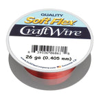 Soft Flex 26 Gauge Craft Wire - 27 Meters - Jewelry Wire with Tarnish Resistant Silver Plating - style: Red