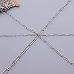 THREENEST 32.8-Feet Width 2.5mm Stainless Steel Paperclip Chains, Soldered Cable Long Craft Chain for Necklace Bracelet Earring Jewelry Making (2200-10M) - color: Stainless Steel, size: Width 2.5mm-32.8 Feet
