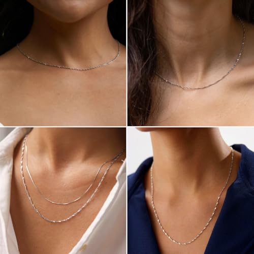 33 Feet Stainless Steel Singapore Chains Roll, 1.7mm Width 304 Stainless Steel Twisted Link Chain Bulk Spool for Jewelry Making DIY Craft - color: 1.7MM Stainless Steel
