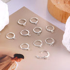 10Pcs Sterling Silver Earring Hooks Round Small Huggie Hoop with Loop Ear Leverback Hooks Hypoallergenic 14mmx2mm Ear Huggie Hoops 925 Sterling Silver Dangle Earrings Findings Jewelry Making Set - color: 10Pcs14x2mmHuggie_Silver