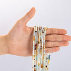 Natural Amazonite Cylinder Tube Beads 4x13mm 38cm/str Loose Semi Gemstone Stone Beads for Making Bracelets Necklace Earrings - color: Amazonite, size: 4x13mm Cylinder