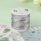 KYUNHOO 16.4FT/5M Silver Chain for Jewelry Making Texture Bar Link Chain Stainless Steel Jewelry Chains 12MM Long Stick Chains with Clasps for Crafting - color: Stick Silver