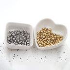 200pcs Silver Filled Spacer Beads that Do Not Fade Easily Smooth Round Beads Seamless Ball Beads Brass Loose Beads Metal Beads for DIY Necklace Bracelet Jewelry Making (Silver-4mm) - size: Silver-4mm
