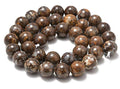 AD Beads Natural Gemstone Smooth Round Loose Beads 15“ 6mm 8mm 10mm (6mm, Snail Fossils) - color: Snail Fossils, size: 6mm