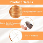 HARFINGTON Wire 328ft Length 26 Gauge Copper Craft Jewelry Wrapping Wire Tarnish Resistant Beading for Jewelry Making Supplies Crafting, Rose Gold - color: Rose Gold