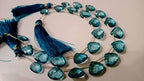 Natural London Blue Topaz Heart Shape Faceted 13-15 mm Graduated Gemstone Beads