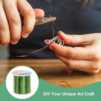 M METERXITY 0.3mm Jewelry Wire, 28 Gauge 328FT Craft Wire Copper Beading Wire for Jewelry Making/Planting/Weaving/DIY Crafting, Soft Metal Wires [100M, Green] - color: Green, size: 0.3mm 28 Gauge