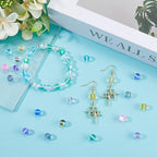 1 Box 100Pcs 8mm Moonstone Glass Bead Bulk Matte Crystal Beads Frosted Colorful Mermaid Round Glitter Shiny Aurora Loose Spacer for Bracelets Jewelry Making DIY Crafts Supplies